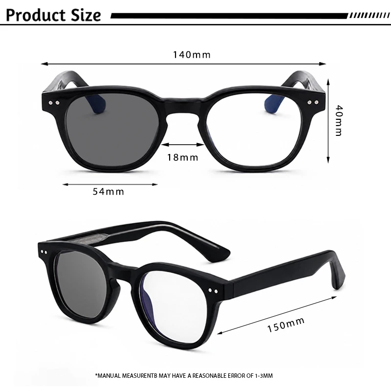 CATERSIDE Retro Herren-Sonnenbrille mit photochromen Gläsern, hochwertige quadratische PC-Sonnenbrille für Damen, Outdoor-Reise-Business-Brille, UV400 – Detail 1