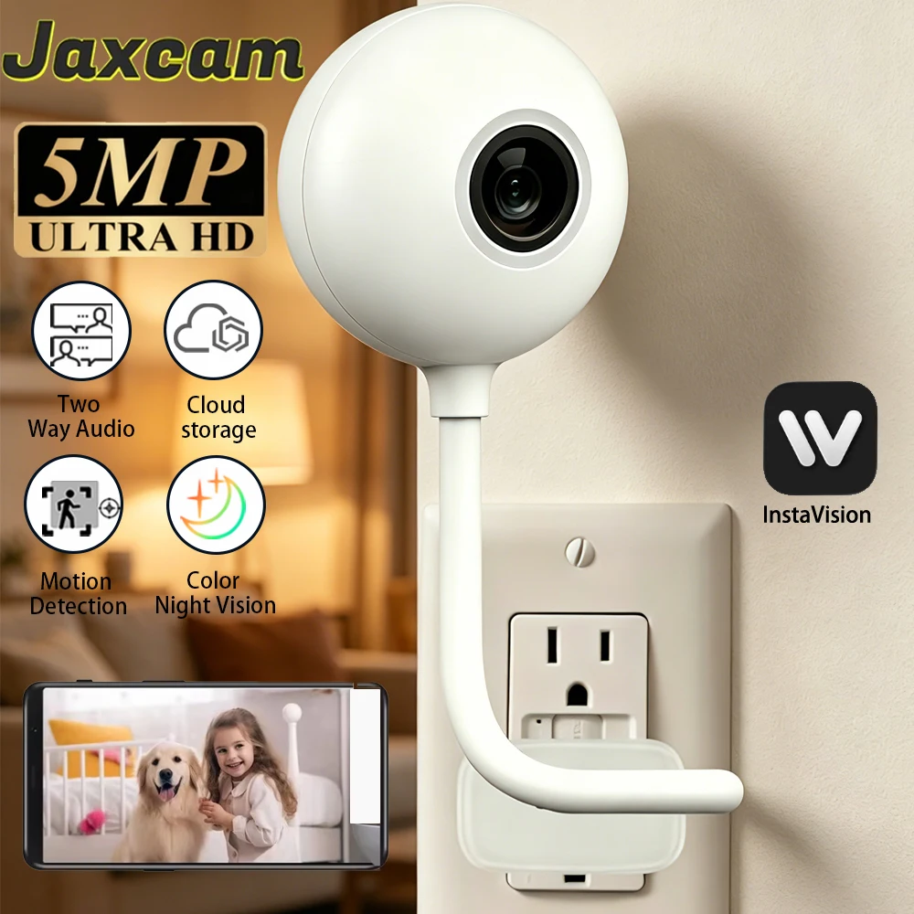 

Indoor HD USB Light Bulb WiFi Camera 2K 5MP Mini Wireless Security IP Camera IR Color Night Vision Smart Life Baby Monitor Cam