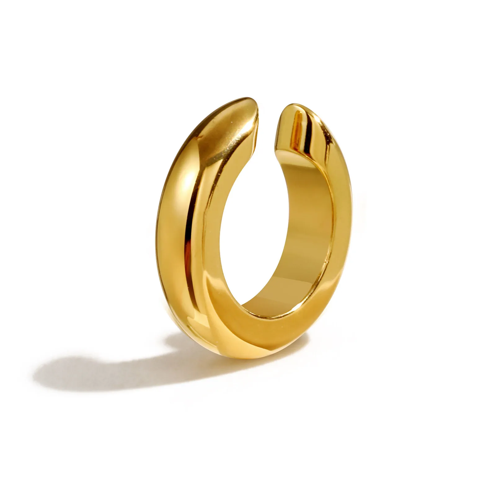 Statement Hollow Ear Bone Clamp for Women Girls,Gold Color Stainless Steel Fake Piercing C-shaped Ear Bone Clip,Fashion Jewelry