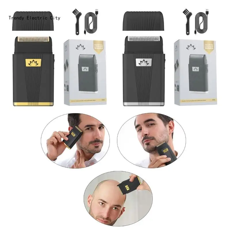 Herren Elektrorasierer Wasserdichter Säbelrasierer Akku-Bartschneider Wiederaufladbare Pflege Rasieren Haarentfernung R9CD
