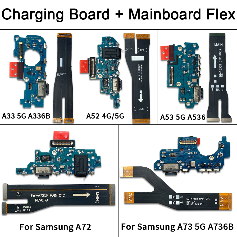 USB Fast Charging Charger Main Motherboard Flex Cable For Samsung A33 A53 A72 A52 4G A73 5G Dock Connector Board Flex With Micro