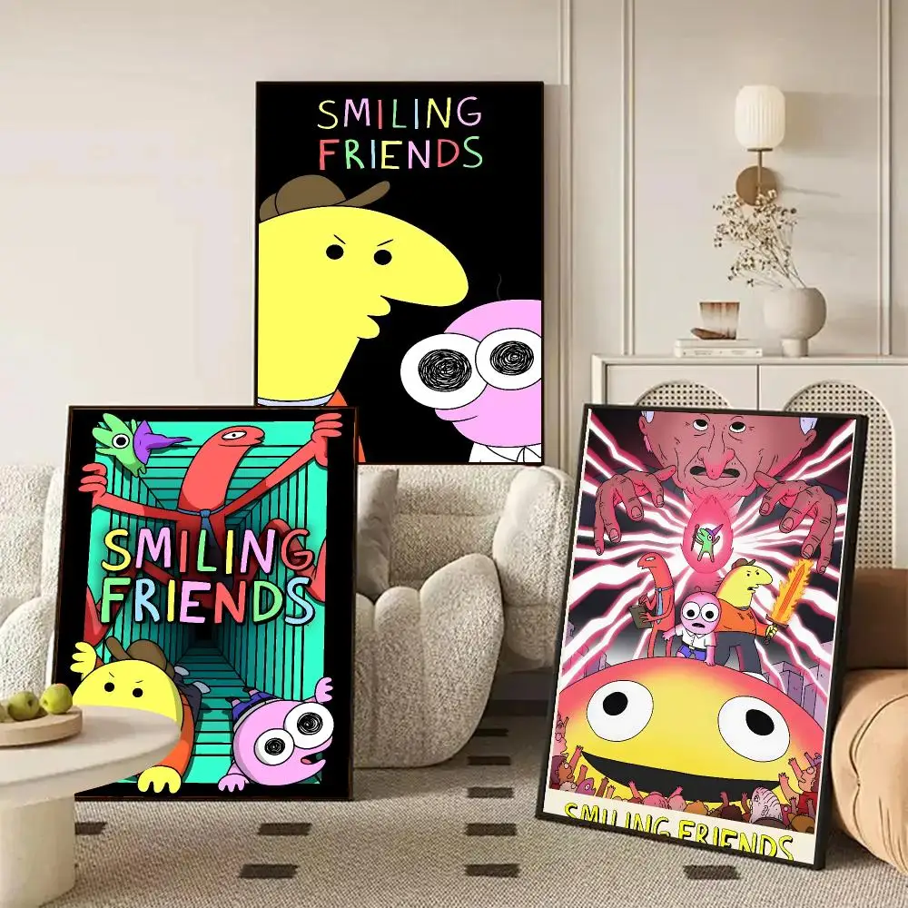 Smiling Friends Poster HD Wall Art Decal Self-Adhesive Aesthetic Decor For Home Living Bedroom Bar Aesthetic