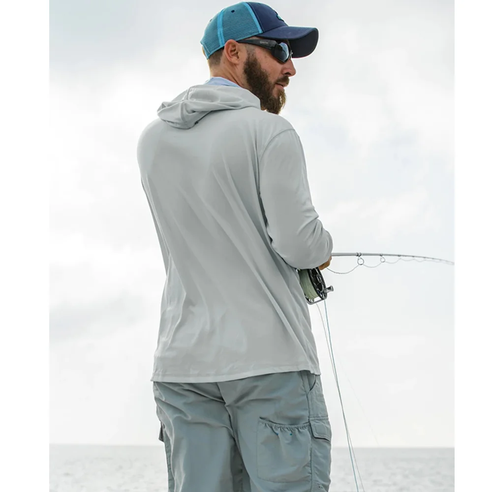 Summer Men's Performance Long Sleeve Hoodie Fishing Wear Camisa De Pesca Breathable Fishing Tops Uv Protection Sea Fishing Shirt