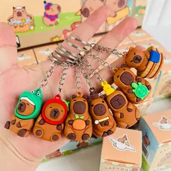 Car Cartoon Capybara Keychain Random Style Cute Snot Bear Car Keychain Pendant Funny Doll Capybara Deco auto Creative Keychains