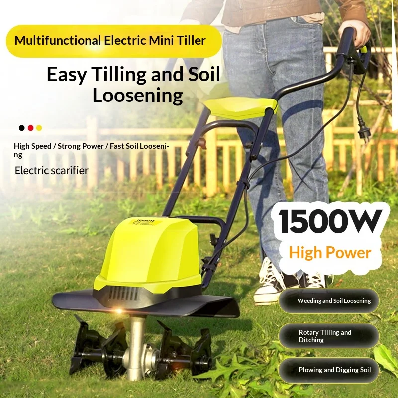 1500w Electric Scarifier Micro Cultivator Cultivator Small Plow Household Plow Orchard Gardening Tools Wertykulator Spalinowy