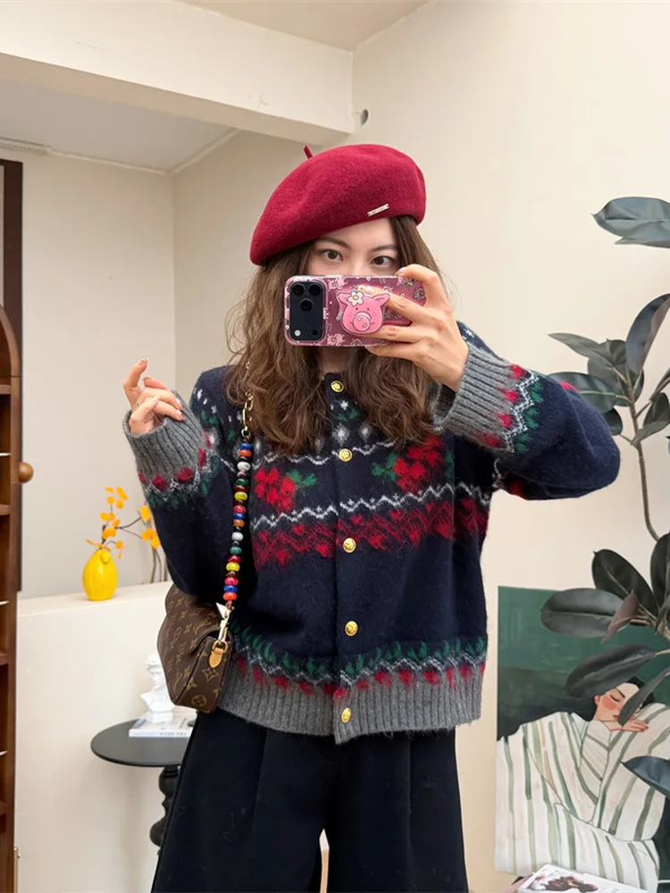 

Вязаный шерстяной кардиган Luy Four Le Clover для женщин: мягкий, с бахромой, длинный рукав, теплый, зимний, модный