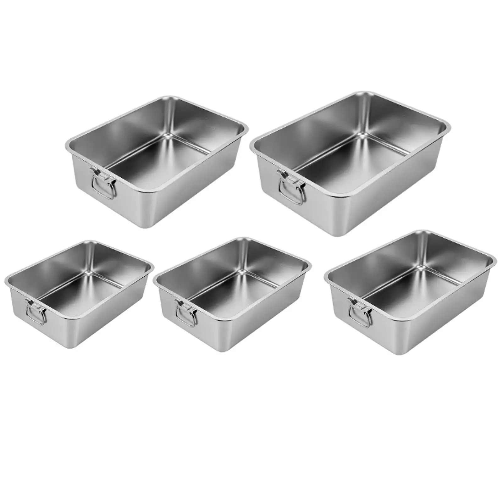 

Stainless Steel Litter Box Kitten Toilet Portable High Sided Pet Litter Tray