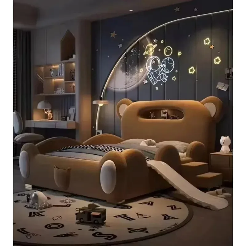 

Детские кровати для попугая, новая дизайнерская кровать с медведем, милая двуспальная детская кровать для мальчиков и девочек с лестницей, раздвижная мебель для хранения, детская мебель для спальни, оптовая продажа