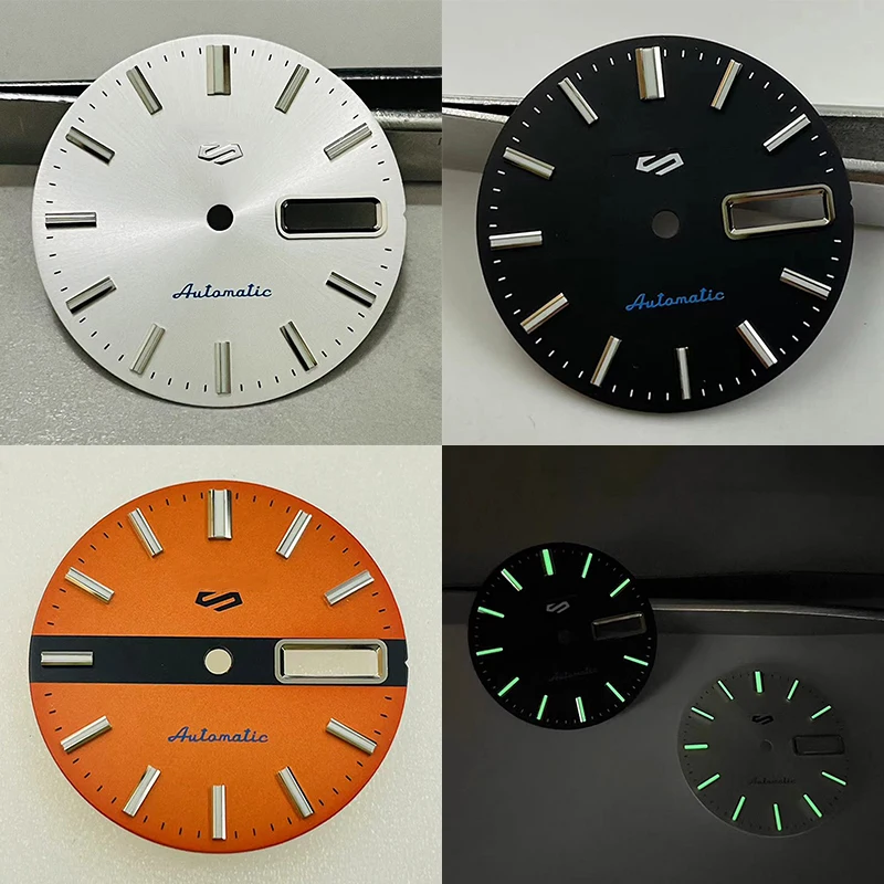 

NH35 dial 28.5mm S date just double calendar luminous modification accessories for NH35/36 movement