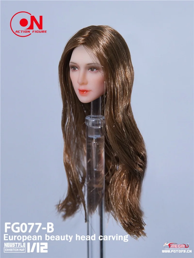 

Fire Girl Toys 1/12 Scale FG077 Female Head Sculpt Carving European Head Sculpt Model Fit 6'' Pale Soldier Action Figure Body