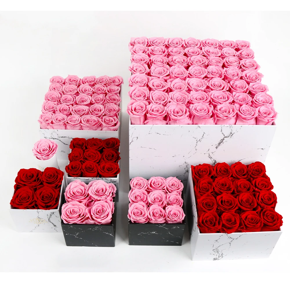 

Decorative Flowers Valentines Day Gift Immortal Infinity Eternal Forever Stabilized Preserved Roses Box