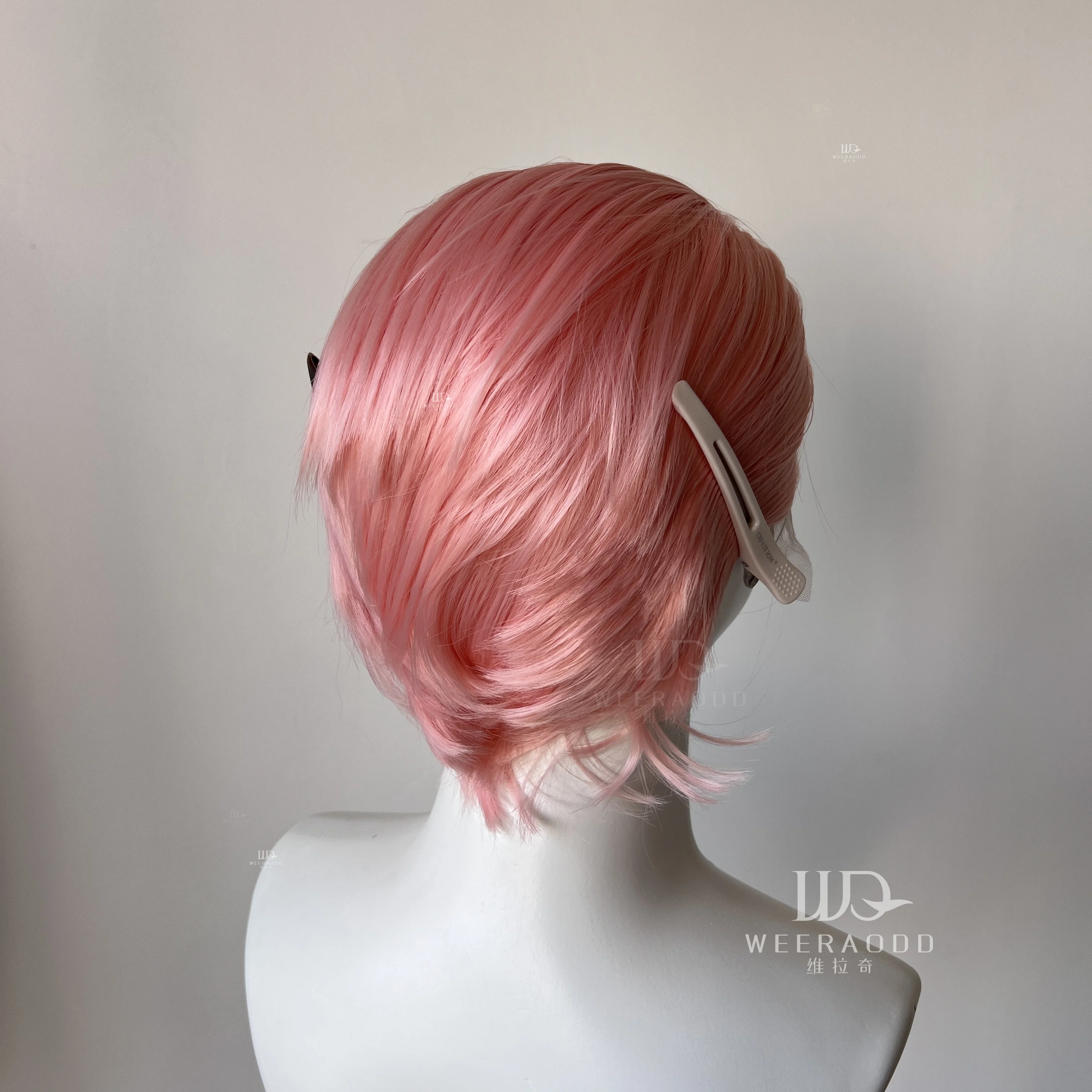 Sakura Pink Short Bob Cut for Women Cosplay 13x4 Lace Front Wigs for Men Glueless Synthetic Hair Heat Resistant Free Part 150%