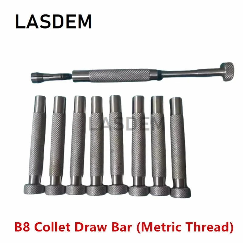 

C6104 Clock and Watch Lathe 6104 Draw Bar for B8 Chuck Clamping 8mm Metric Thread M7x0.75mm Collet Pull Rod