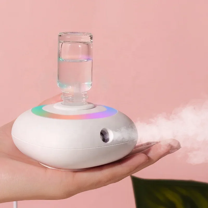 Ellestfun Unique Products Waterless Essential Oil Diffuser Portable Nebulizer with Rotating rainbow lights