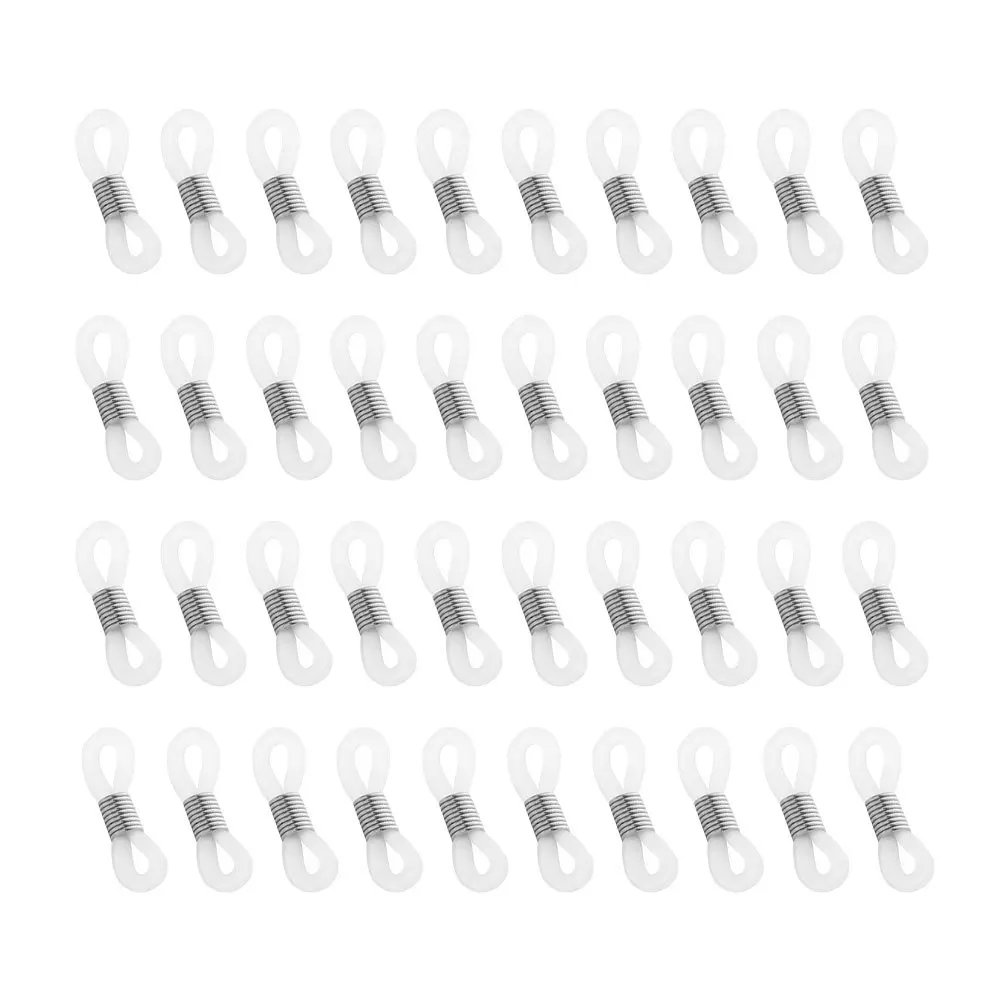 

50Pcs Eyeglasses Non-Slip Silicone Rings Adjustable Stainless Steel Glasses Chain Connector Secure Holder Accessory Eyeglass