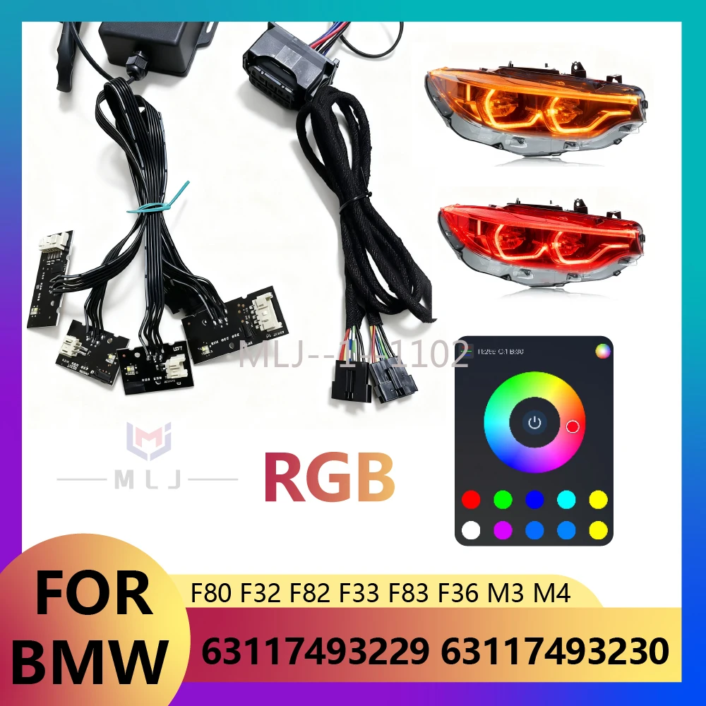 

NEW FOR BMW F80 F32 F82 F33 F83 F36 M3 M4 OEM 63117493229 63117493230 internal wiring harness RGB Multiple Colors RGB headlight