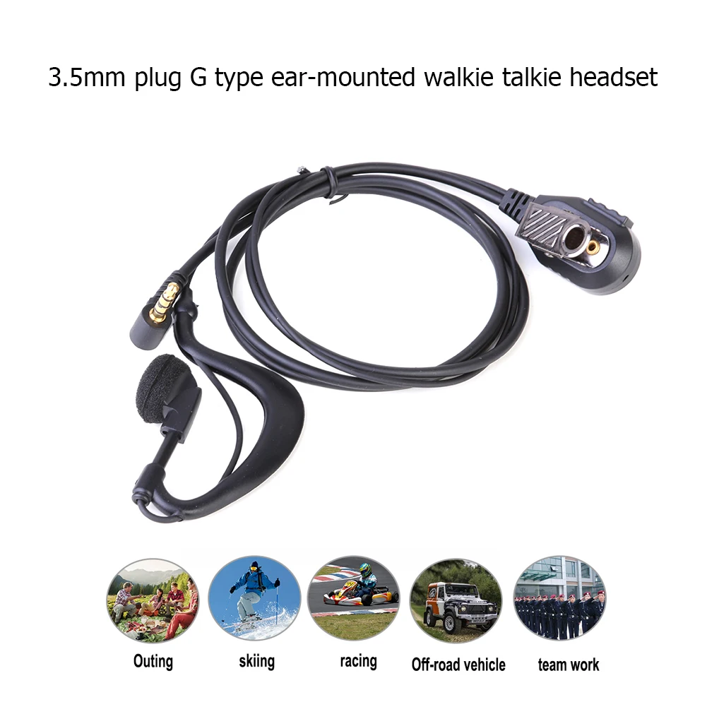 3.5 مللي متر اسلكية تخاطب سماعة مع PTT Mic 1Pin اسلكية تخاطب سماعة سماعة الخصوصية اكسسوارات لراديو موتورولا ICOM YAESU