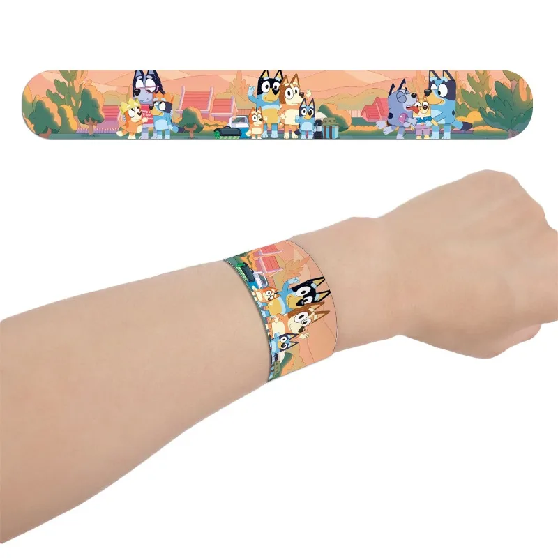 

12pcs Bluey & Bingo Slap Bracelets Set for Kids Festive Anime Party Props Sturdy Accessory Gift for Celebration