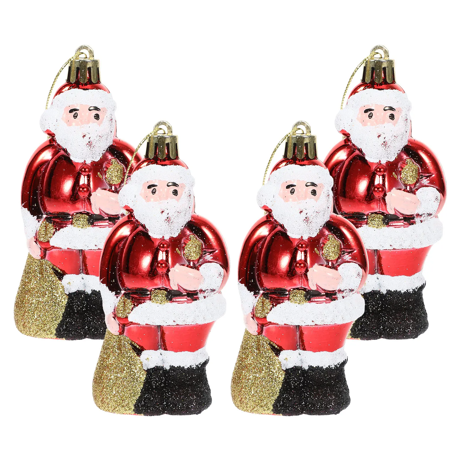 

4Pcs Christmas Santa Claus Hanging Ornaments Plastic Xmas Tree Decor Xmas Party Decoration for Home Shopping Mall Hotel