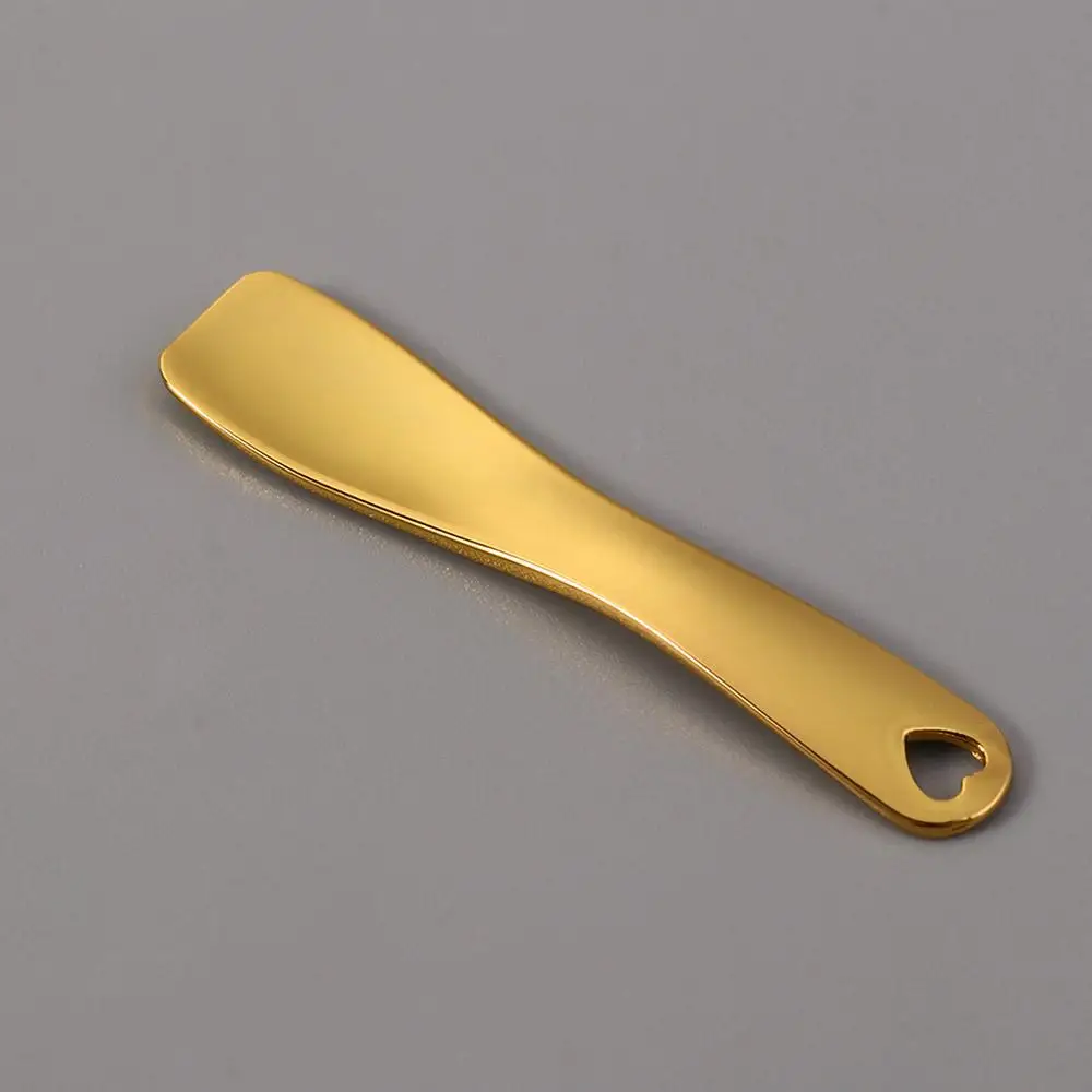 Bâton de crème pour les yeux et le visage en métal et Zinc, spatule cosmétique dorée, masque de maquillage, cuillère à crème, cuillères cosmétiques, cuillère incurvée, 1 pièces