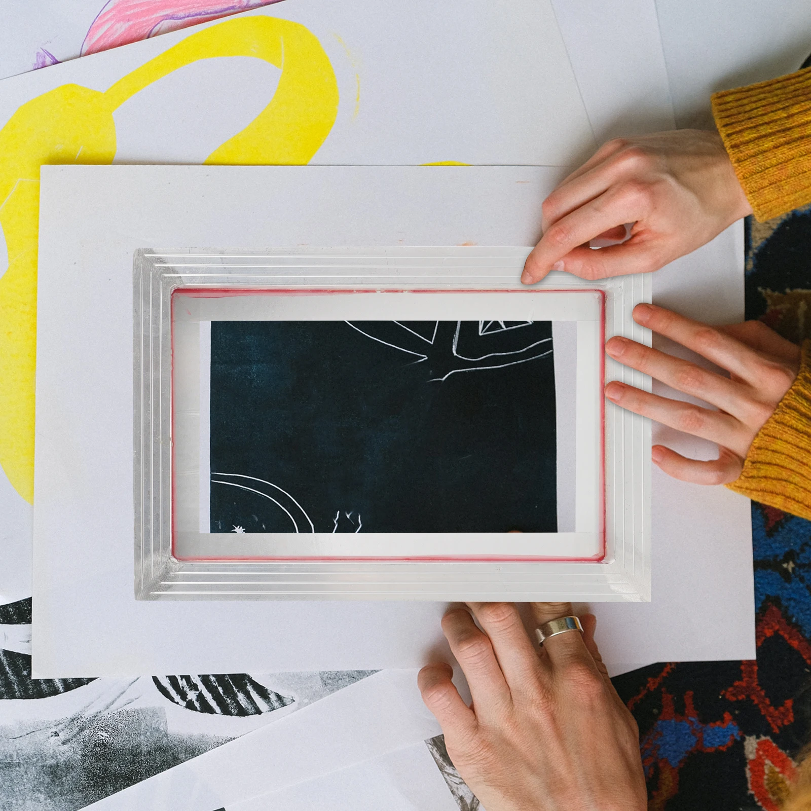 

Portable Screen Frame Mesh Silk Frames Printing Screens Aluminum Alloy Reusable Washable