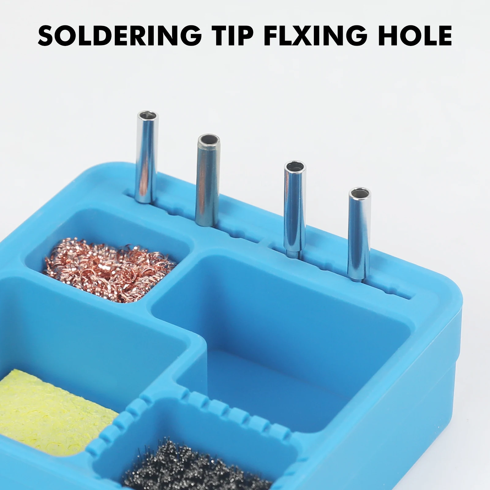 Toolour Soldering Iron Tips Cleaning Tool Steel Brush/Sponge/Copper Wire Welding Head Tin Slag Remove Cleaner Tool Silicone