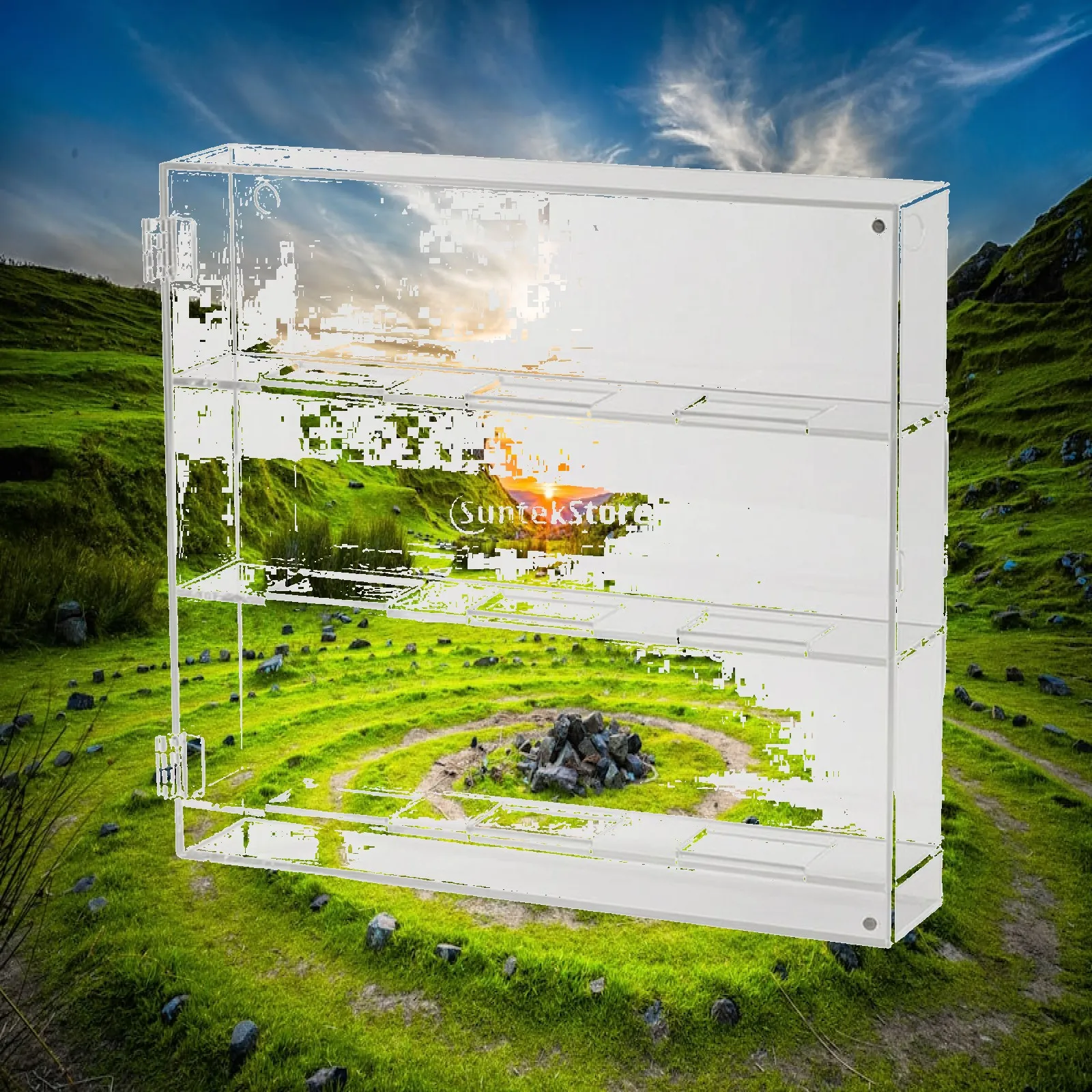 Wall-Mounted Display Cabinet Safeguarding Clear Acrylic Hockey Puck Display Cabinet with Shelves