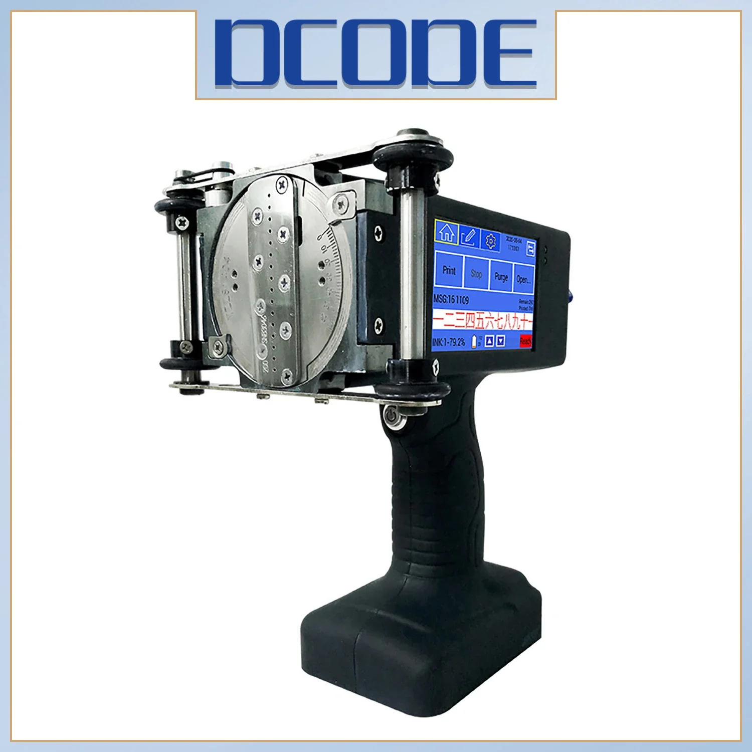 DCODE PQ1 Handheld Inkjet Printer 25-60mm Portable Printer QR Bar Batch Code Date Number Logo Expiry Date Multi-language