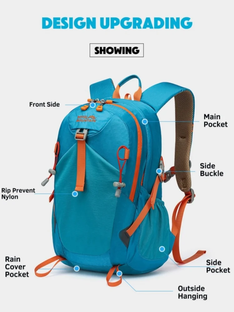 Outdoor Hiking Backpack Sports Lightweight Waterproof Climbing Camping Travel Nylon Rucksack Cycling Running Pack Bag 