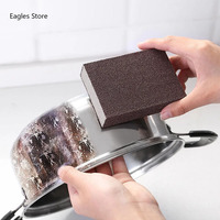 2PCS Magic Brown Emery Sponge Dishwashing Brush Eraser Kitchen Pot Except Rust Cleaning Kitchen Accessory Items Cleaning Tools