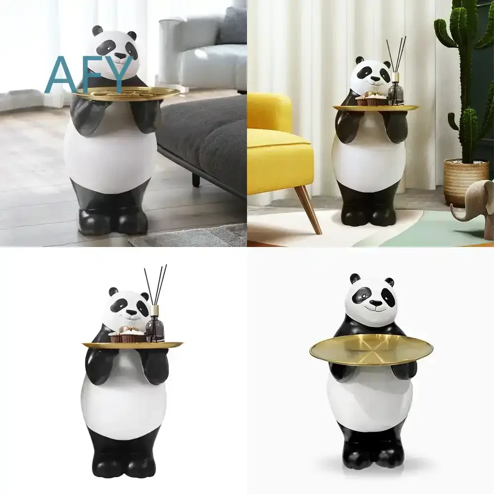 Figurines for Panda Floor Decoration for Home Accessories for Polar Bear Resin Living Room Large Ornament Home Decor Statue