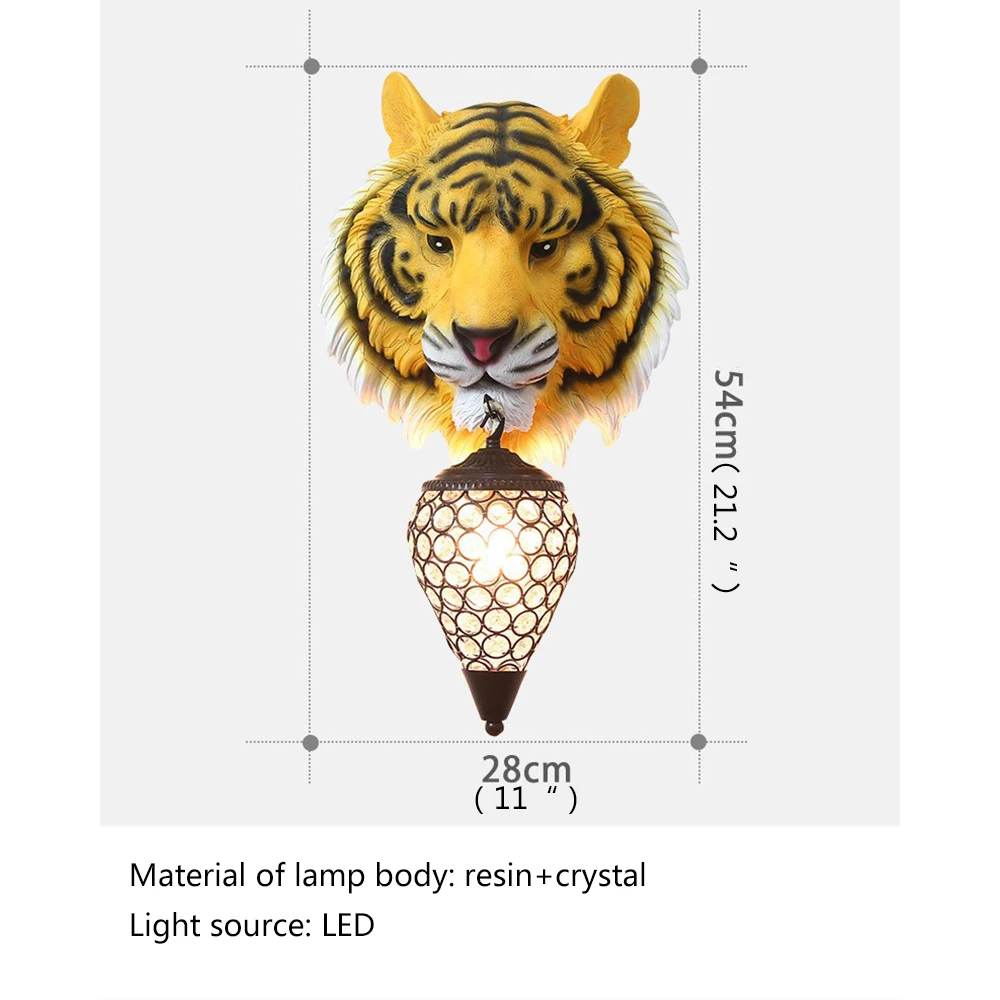 Современная настенная лампа-Тигр SOURA, креативные светильники для дома, гостиной, спальни, прикроватного столика, украшения крыльца