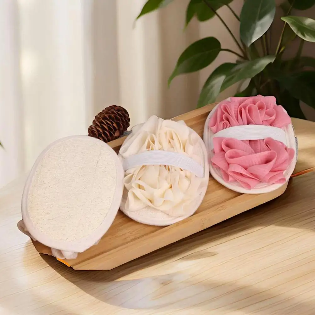 

1pcs Bath Ball Towel Loofah With Drawstring Closure For Soap Soft Exfoliating Mesh Shower Sponge Skin Care Bathing Tool K8C5