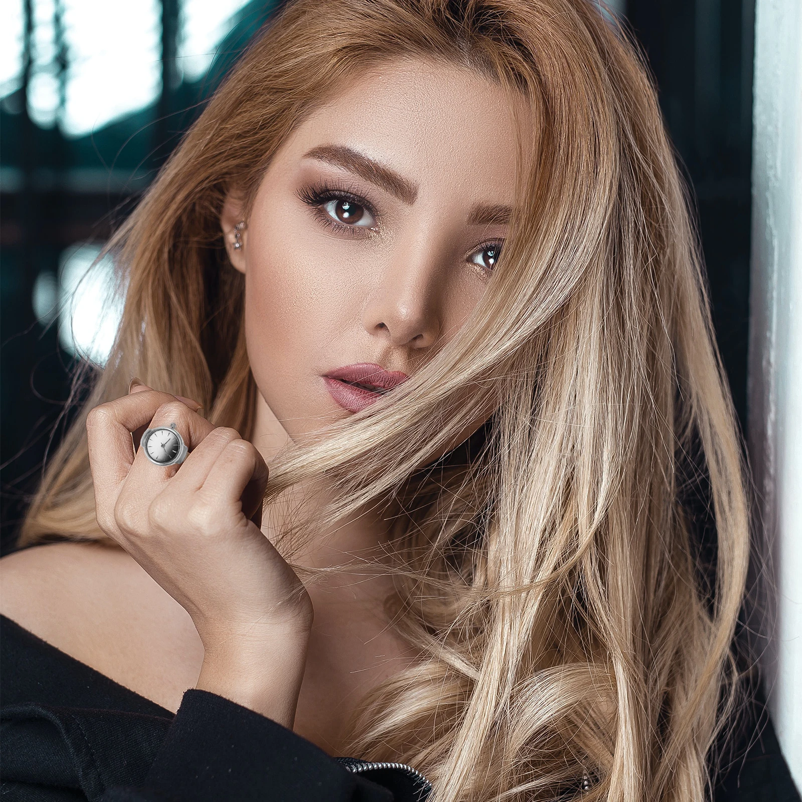 

Finger Watch Quartz Ring Watches Women Vintage Round Watch-shaped Zinc Alloy for Man