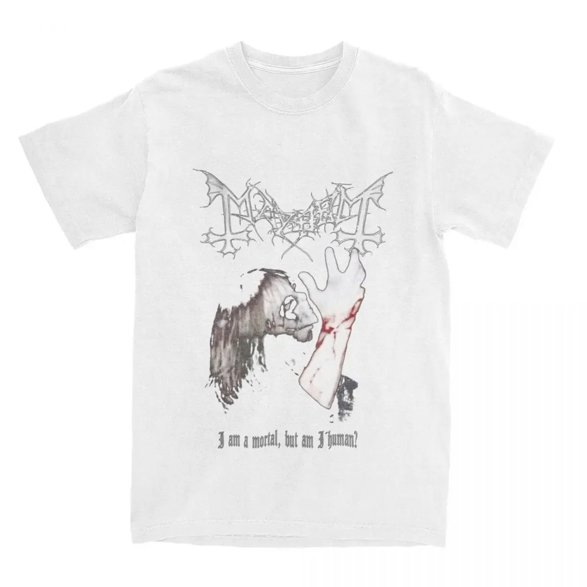 Mayhem Dead Themed Vintage T-shirt — Norwegian Black Metal Style, 100% Cotton Casual Short Sleeve Crew Neck | Plus Size Unisex