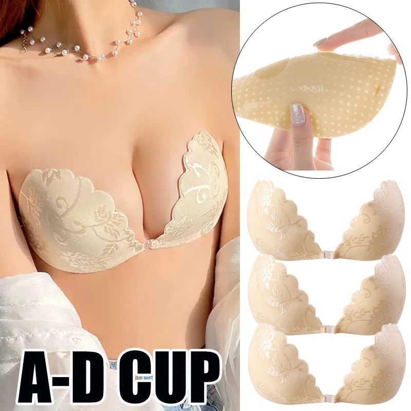 

Sexy Silicone Chest Stickers Push Up Bra Lace Embroidery Self Adhesive Bra Invisible Cover Bra Pad Sexy Strapless Breast Petals