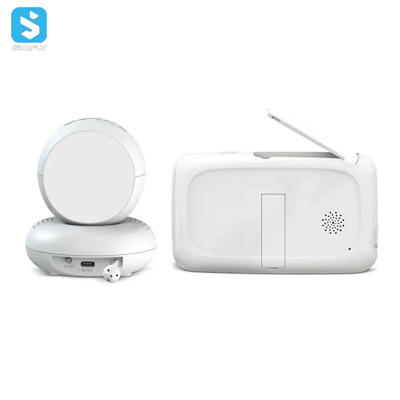 5 Inch Baby Camera Night Vision Sound Detection Temperature Alarm Two Way Audio Babyfoon Baby With Night Light