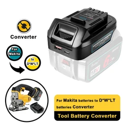 Converter Adapter MT20DL for Makita 18V to DEWALT 20V power tool use (PD 22.5W QC3.0 USB Type C port included)