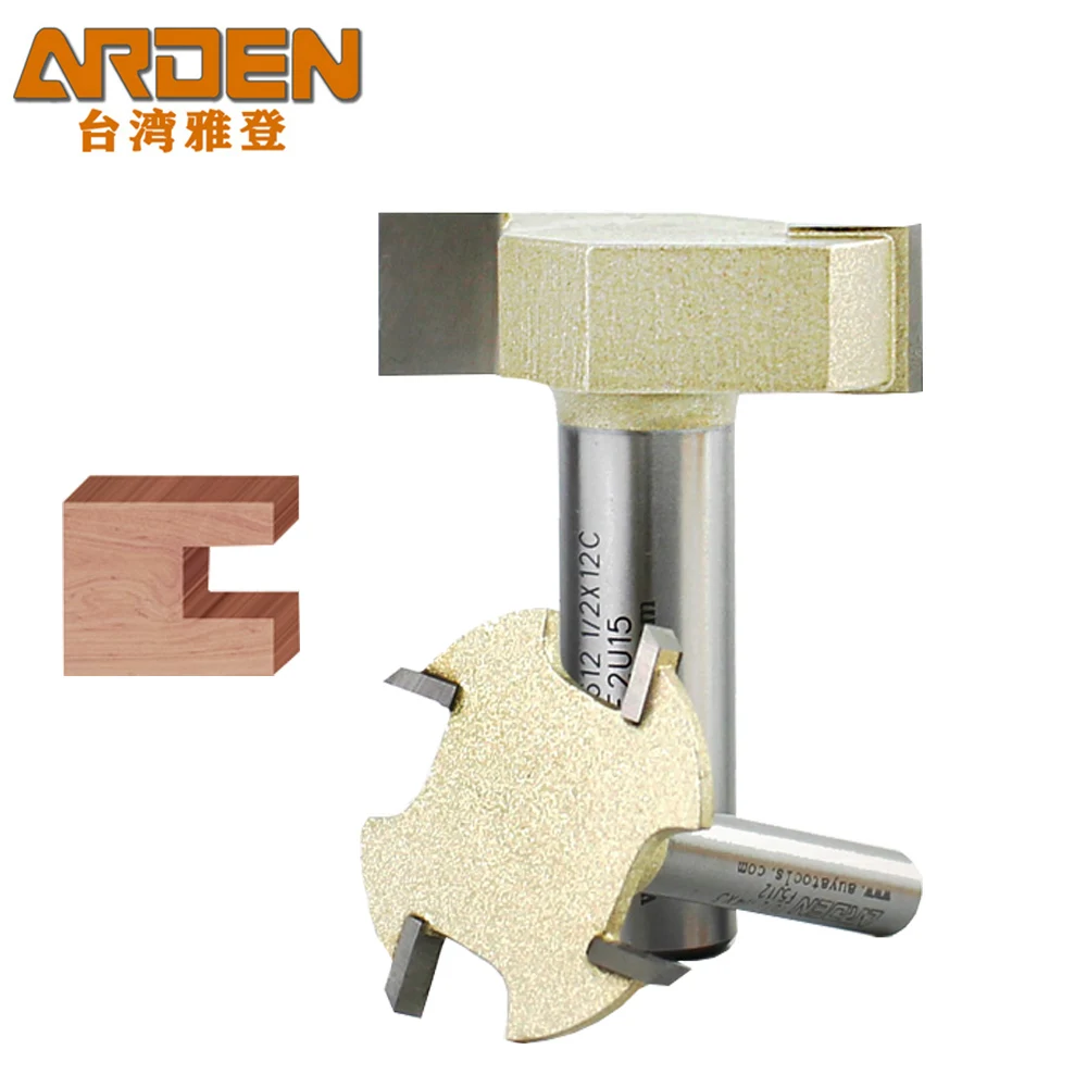 ARDEN T Type Slotting Cutter Carbide 2-12mm Side Slot Router Bit  4 Teeth 2 Teeth Woodworking Milling Cutter for Hardwood MDF