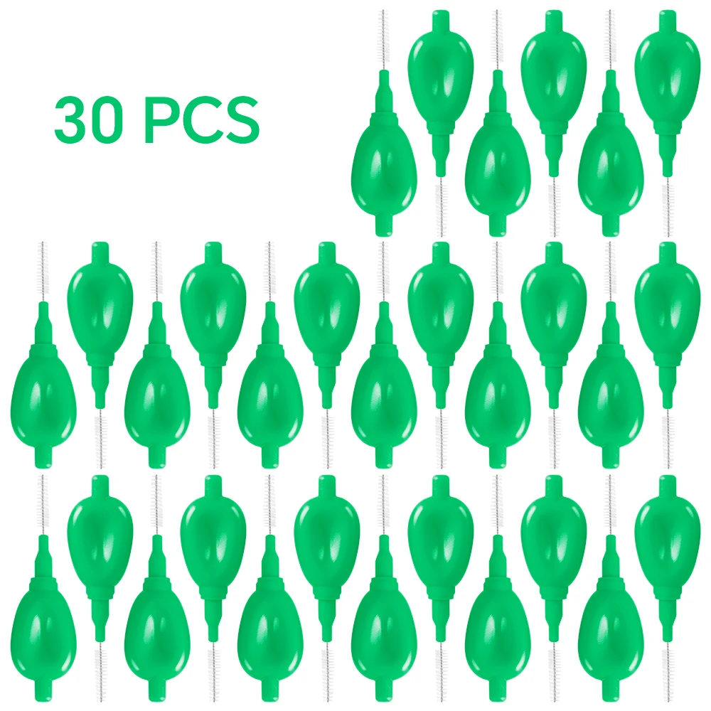30x 0.7-1.2mm Interdental Brushes for Cleaning Between Teeth and Brace, Oral Care Orthodontic Flossers, Portable Tooth Picks