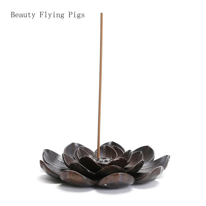 

1PCS Metal Lotus Fragrance Insertion Vintage Tea Ceremony for Buddha's Zen Intention Porous Sandalwood Stove Seat