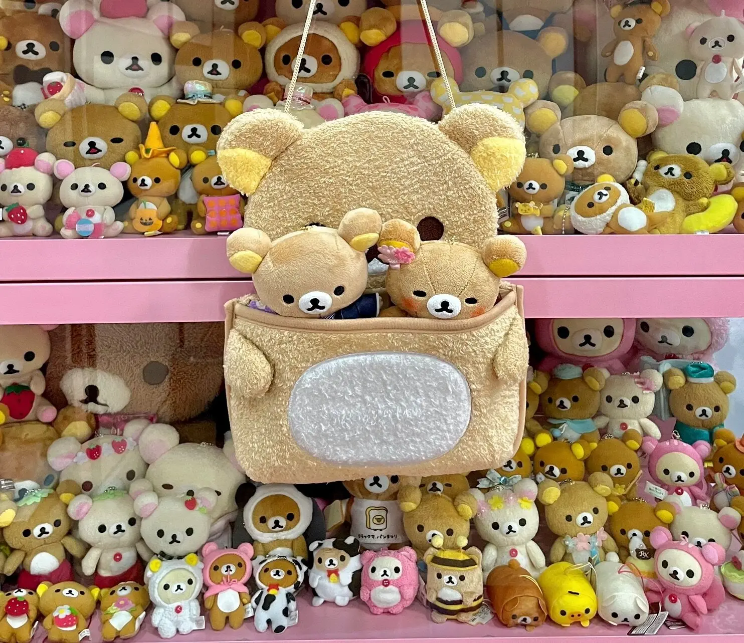 귀여운 Rilakkuma 곰 봉제 행잉 스토리지 포켓 정리함 가방, 메이크업 파우치 박스 케이스, 가정 및 여아용 가방, 신제품