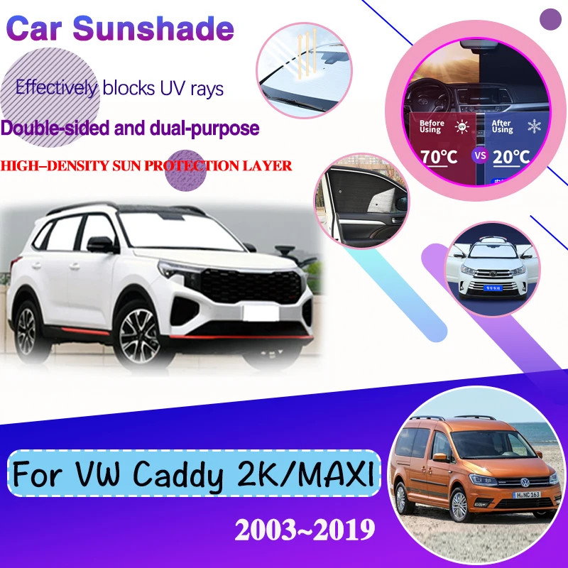 

Car Coverage Sunshade For VW Volkswagen Caddy 2K 2003~2019 Maxi Sun UV Protection Visor Window Sunshade Covers Auto Accessories