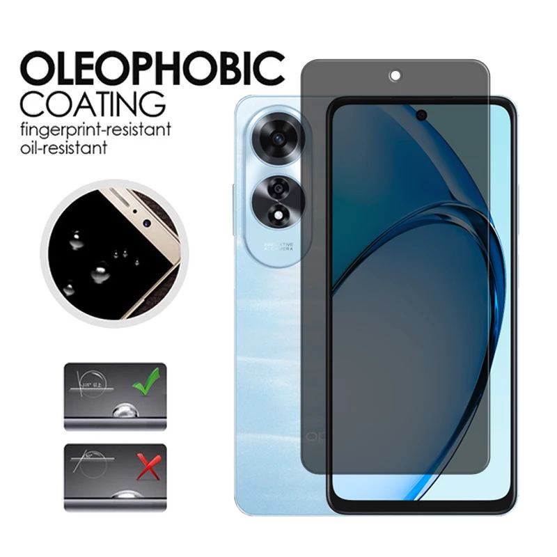 For OPPO A60 4G Glass For OPPO A60 Tempered Glass 6.67 inch Anti-spy Privacy Screen Protector For OPPO A60 4G Lens Film