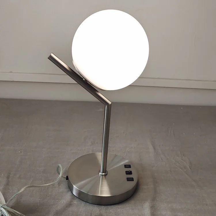 YYHCRechargeable Decor Glass Shade Light Luxury Decorative LED Table Lamp for Hotel Home Decoration