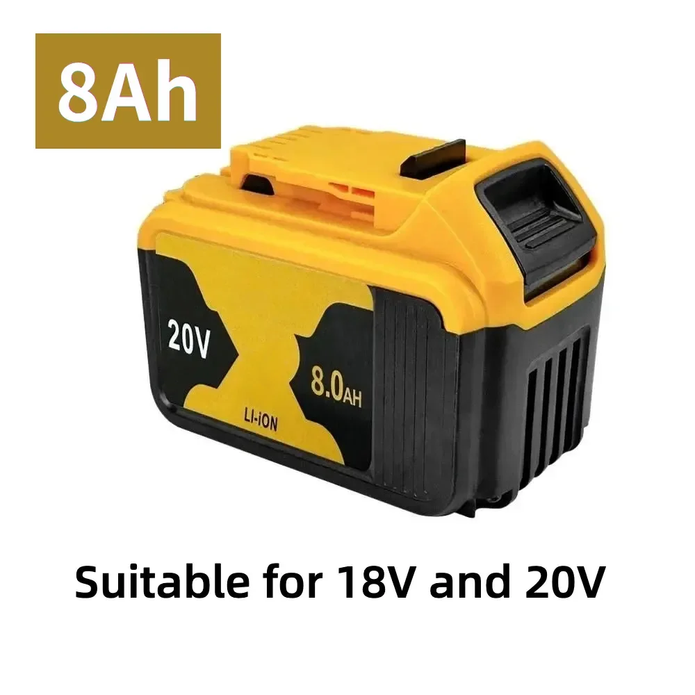 Replacement Lithium‑ion Battery 6.0Ah 8.0Ah 15‑Cell High‑Density Cells For DeWalt 20V/18V Power Tools