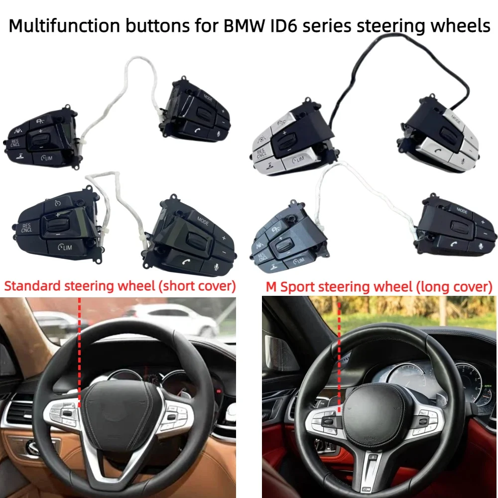 Multifunction Buttons for BMW ID6 Series Steering Wheels Compatible with 5 Series 7 Series G11 G12 G30 G31 G38 G01 G08 G02 G05