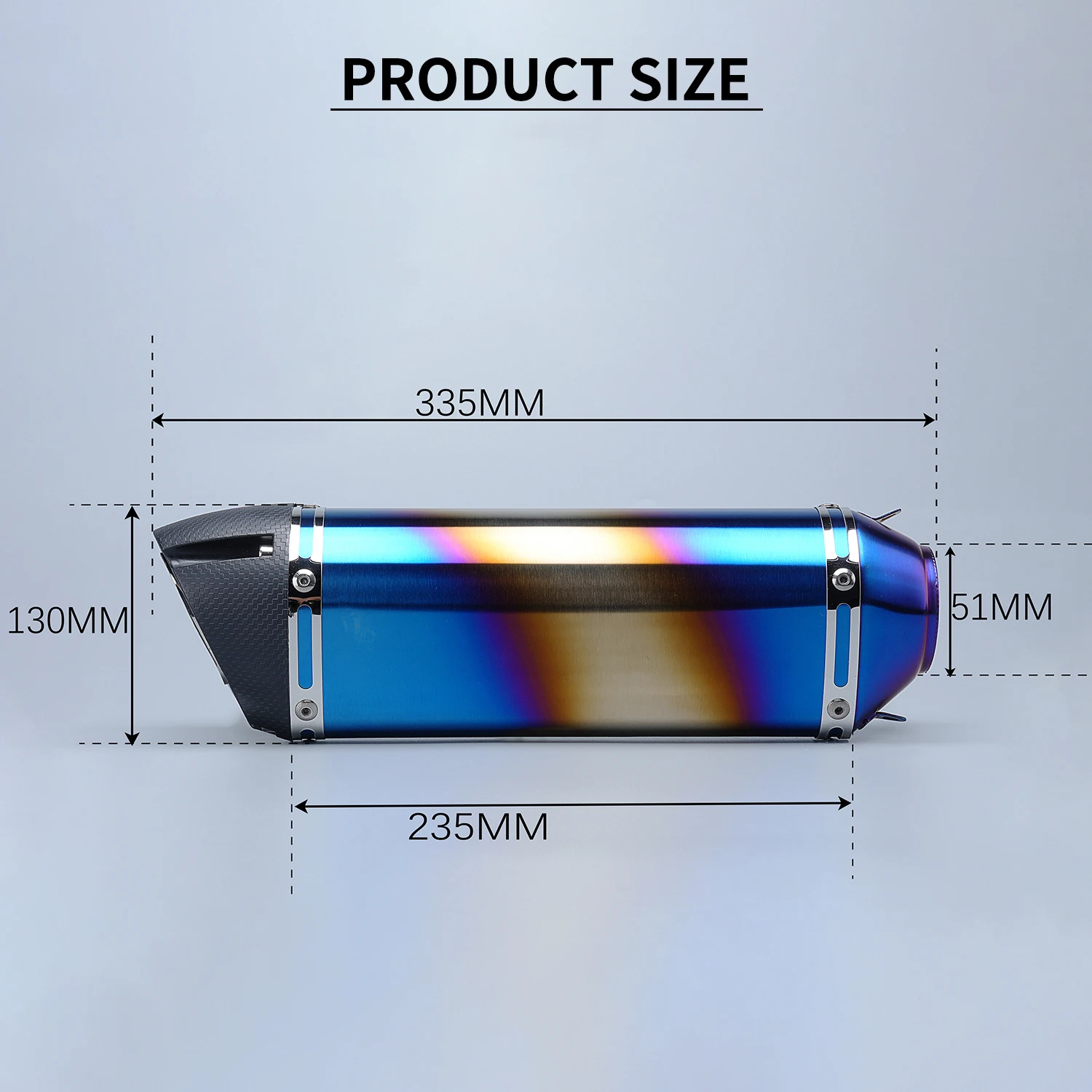 

ellipse Universal Moto Exhaust Pipe tail end Modification Connect Compatible Various Escape Tailpipe Models adapter suitable 51