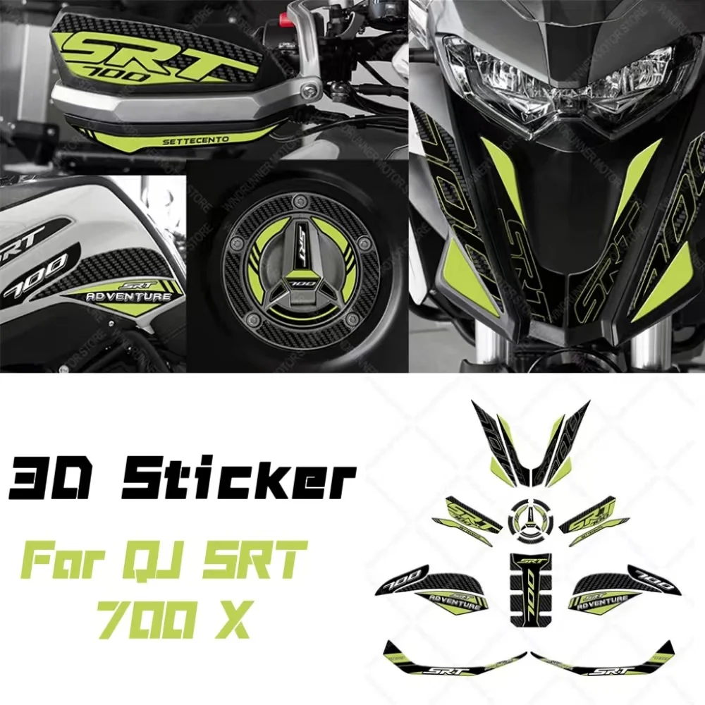 Motorcycle Accessories Waterproof Protective Tank Pad Stickers Kit 3D Epoxy Resin Protective Sticker For QJ SRT 700 X