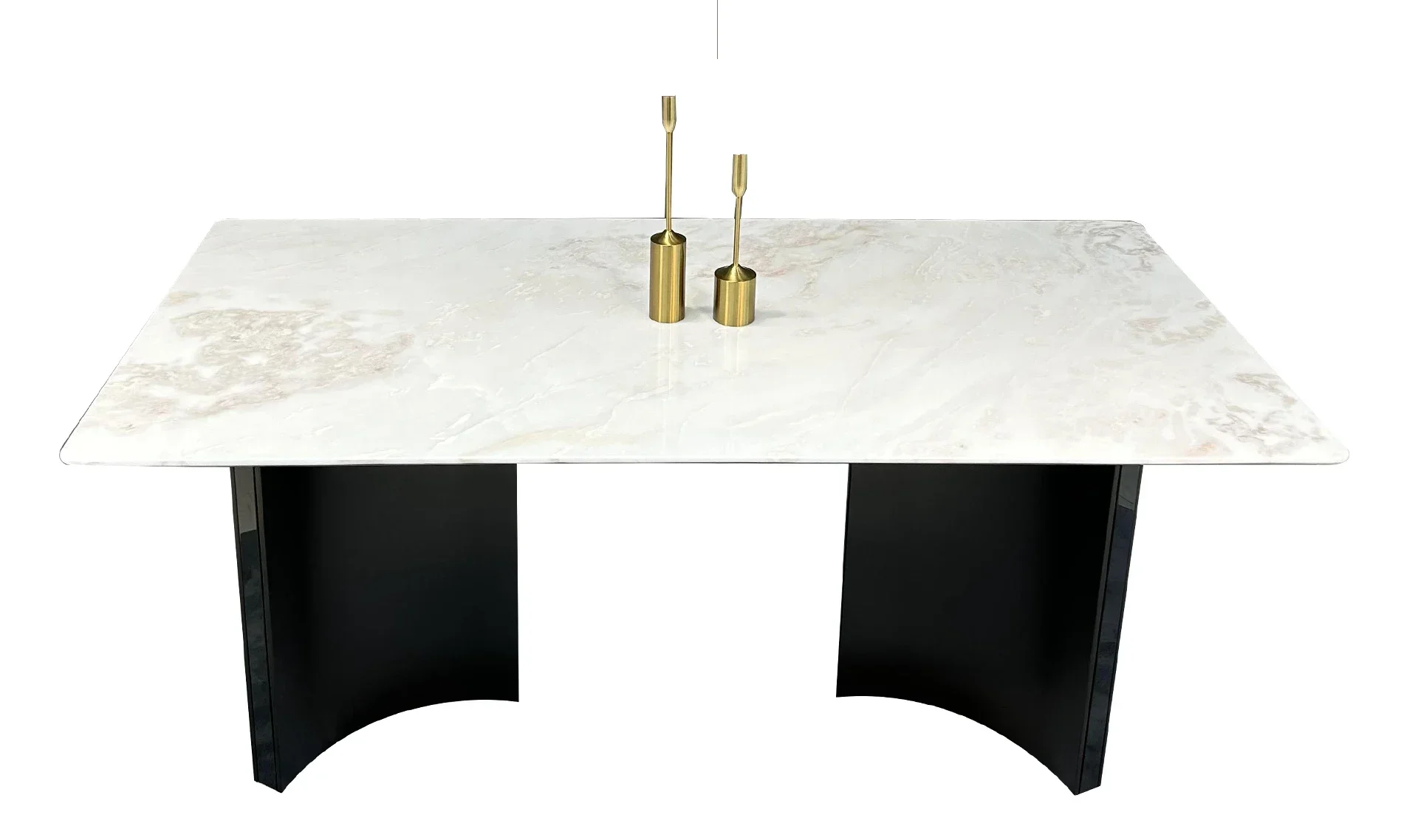 

White luxury stone dining table Modern simple high-end villa mansion Natural marble dining table Chair household4567